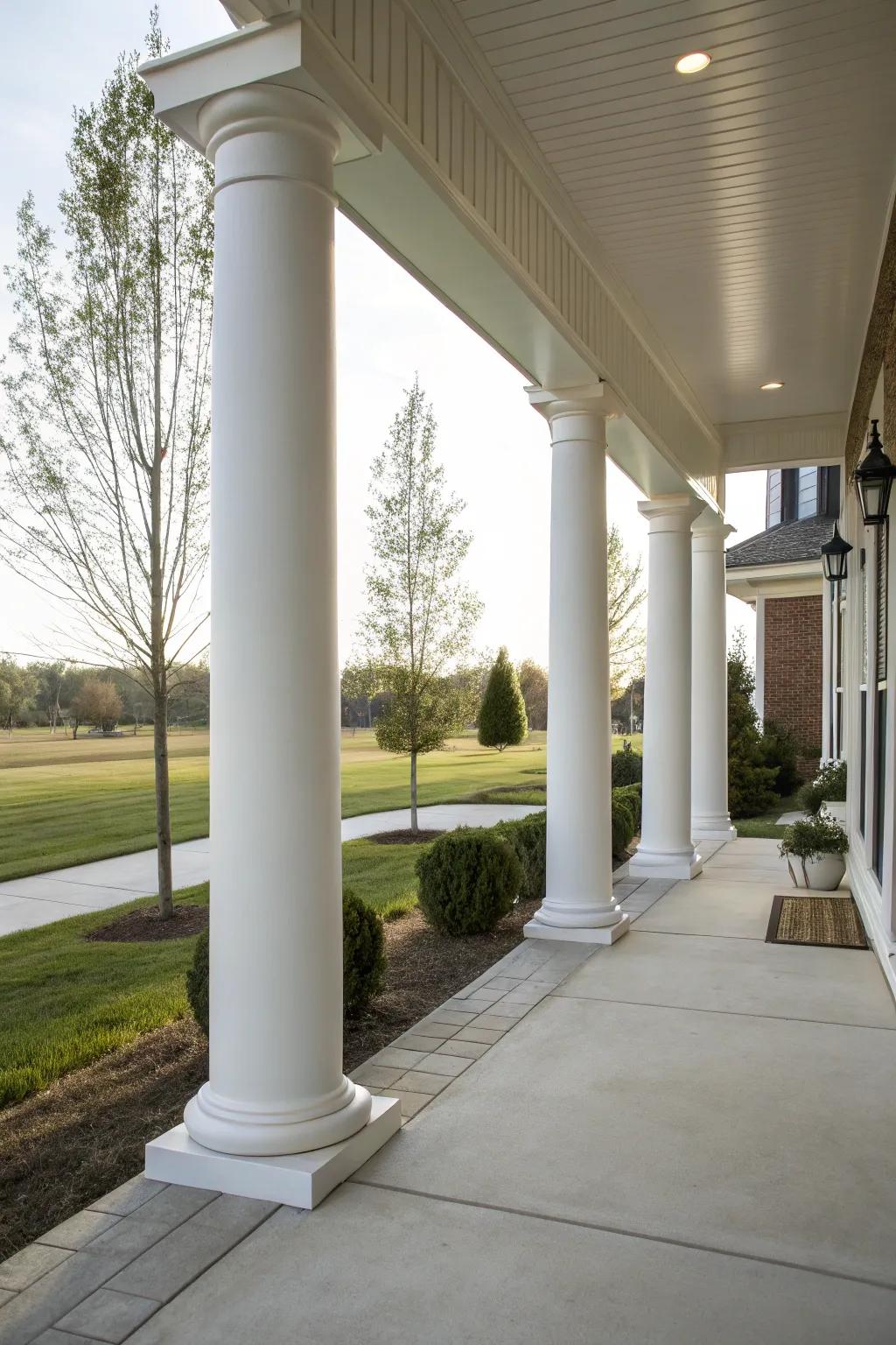 Polymeric wraps furnish a resilient and polished impression for porch columns.