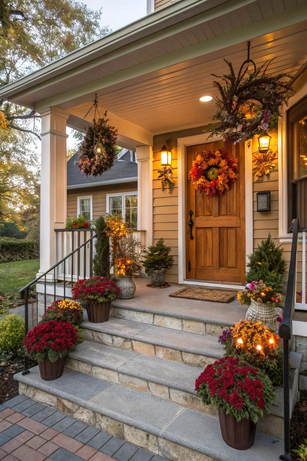Periodic decor sustains the freshness of your porch all year round.