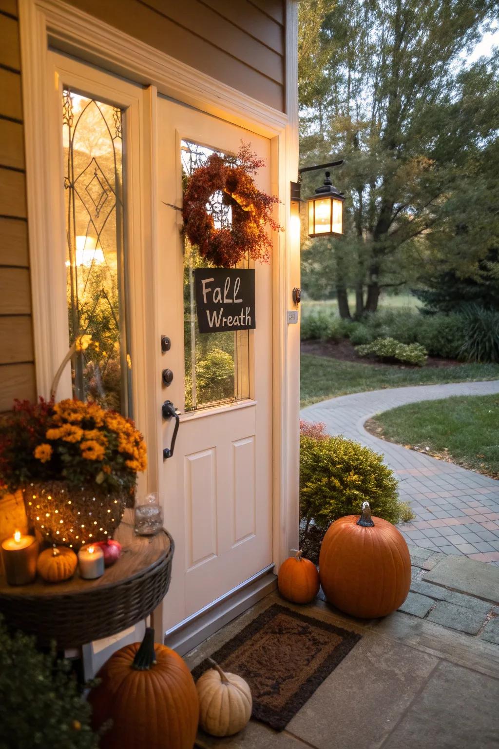 Garlands and markers consummate the seasonal manifestation of a veranda.