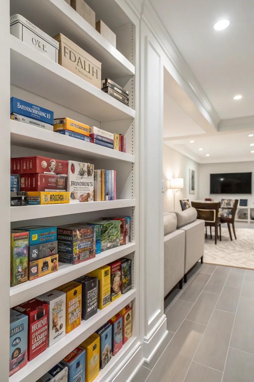 Labels infuse a sense of order and sophistication into your game shelf.