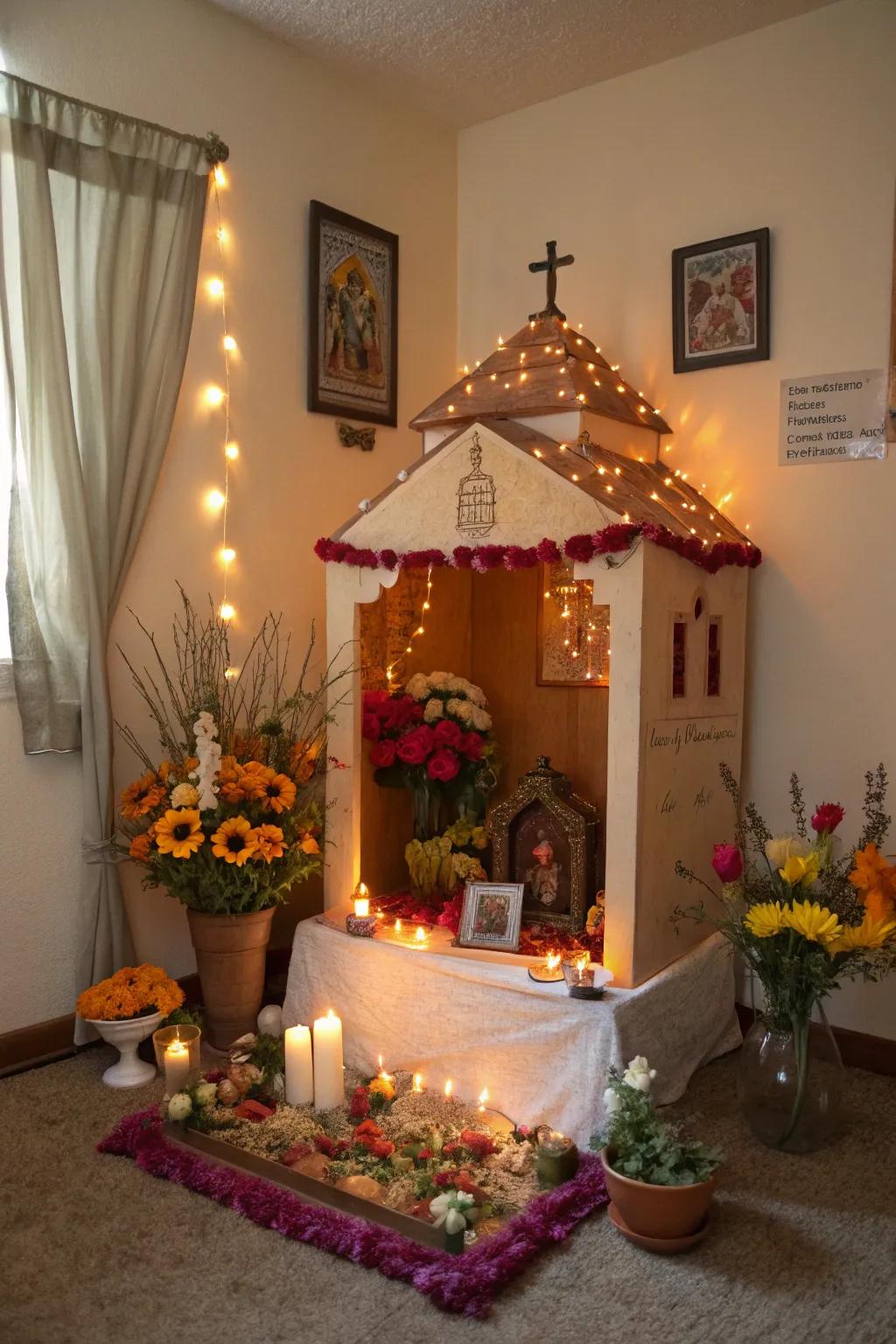 A sustainable, yet stunning cardboard shrine design.