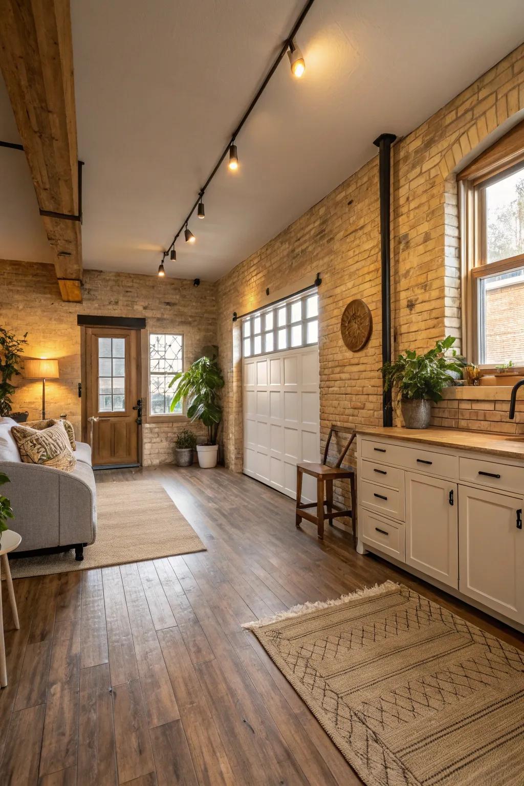 Subdued and organic hues establish a calming setting.