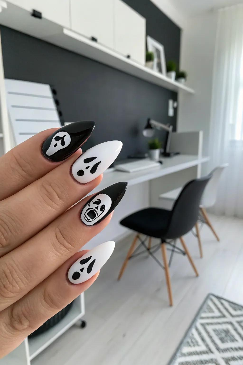 Cutting-edge stiletto nails showcasing phantom visages