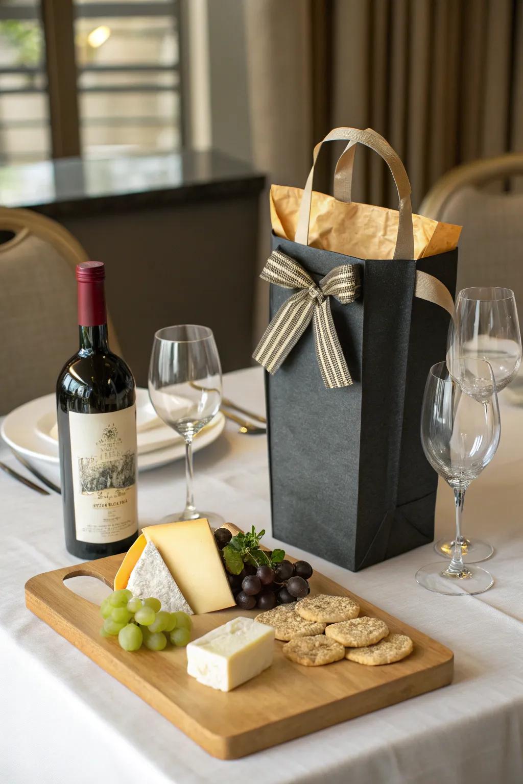A sophisticated beverage and cheese experience.