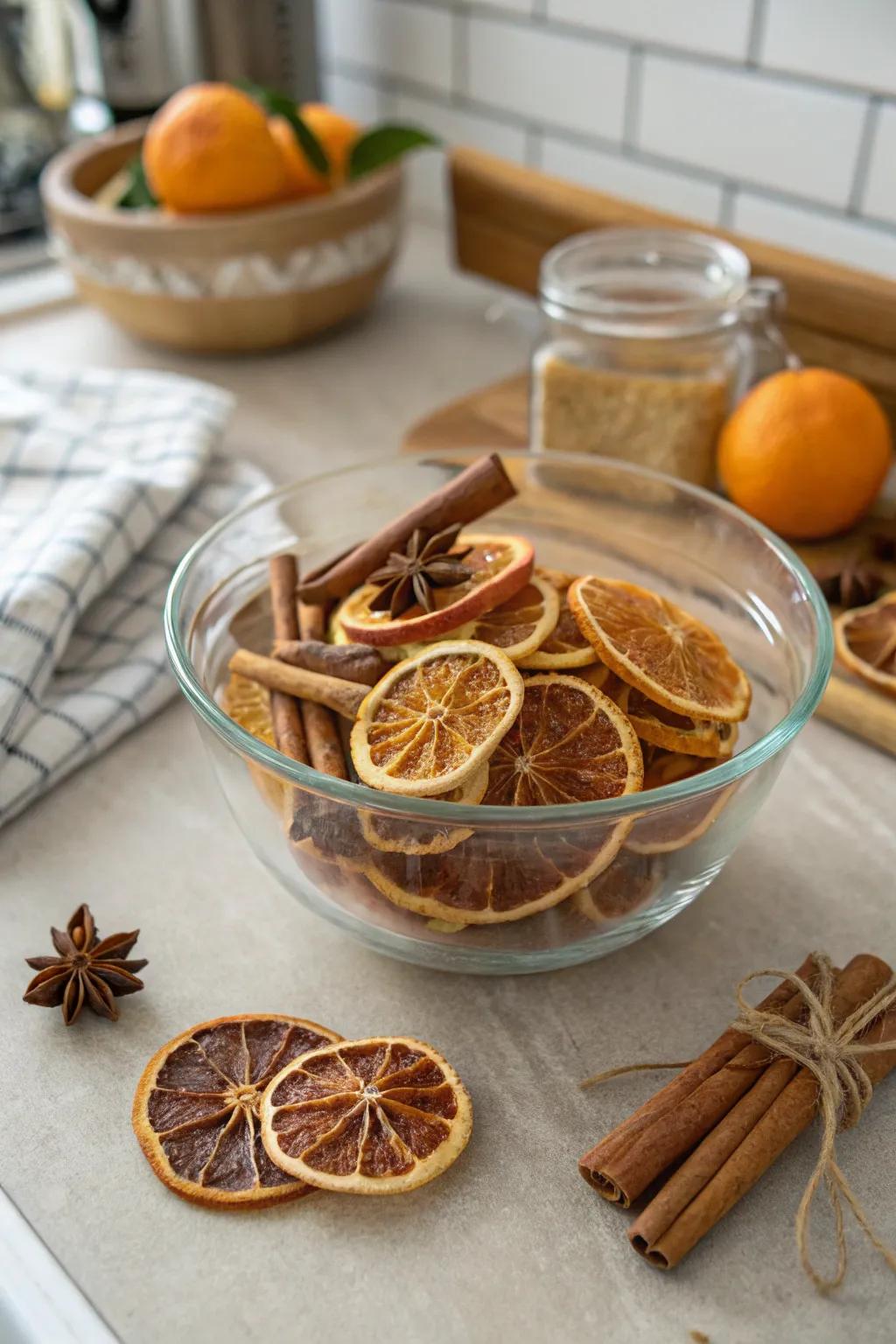 A fragrant citrus and spice delectation nestled within a crystal vessel.