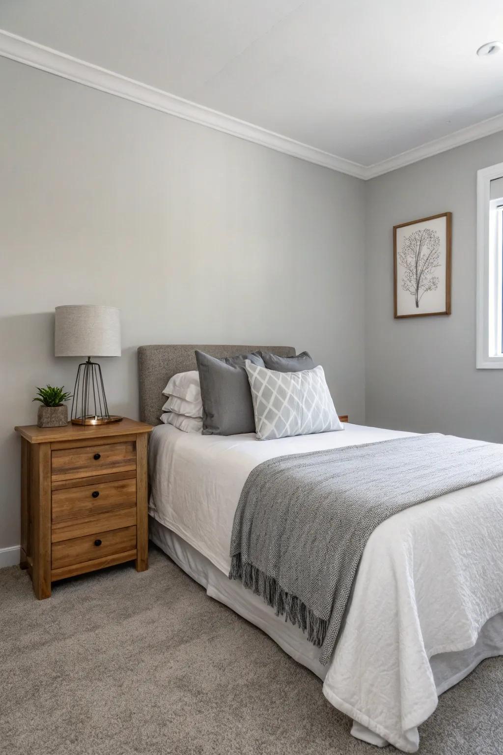 Minimalist styling retains the guest area's serene and chic atmosphere.
