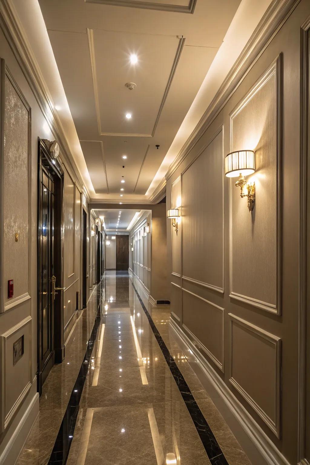 High-reflectivity coating injects opulence and radiance into your entrance hall.