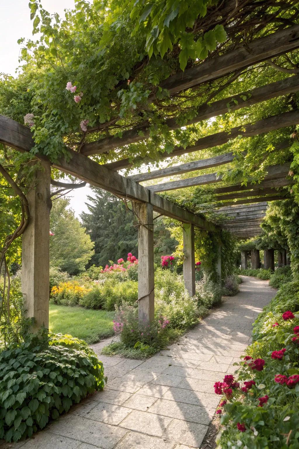 Arbors impart shade and elegance to outdoor expanses.