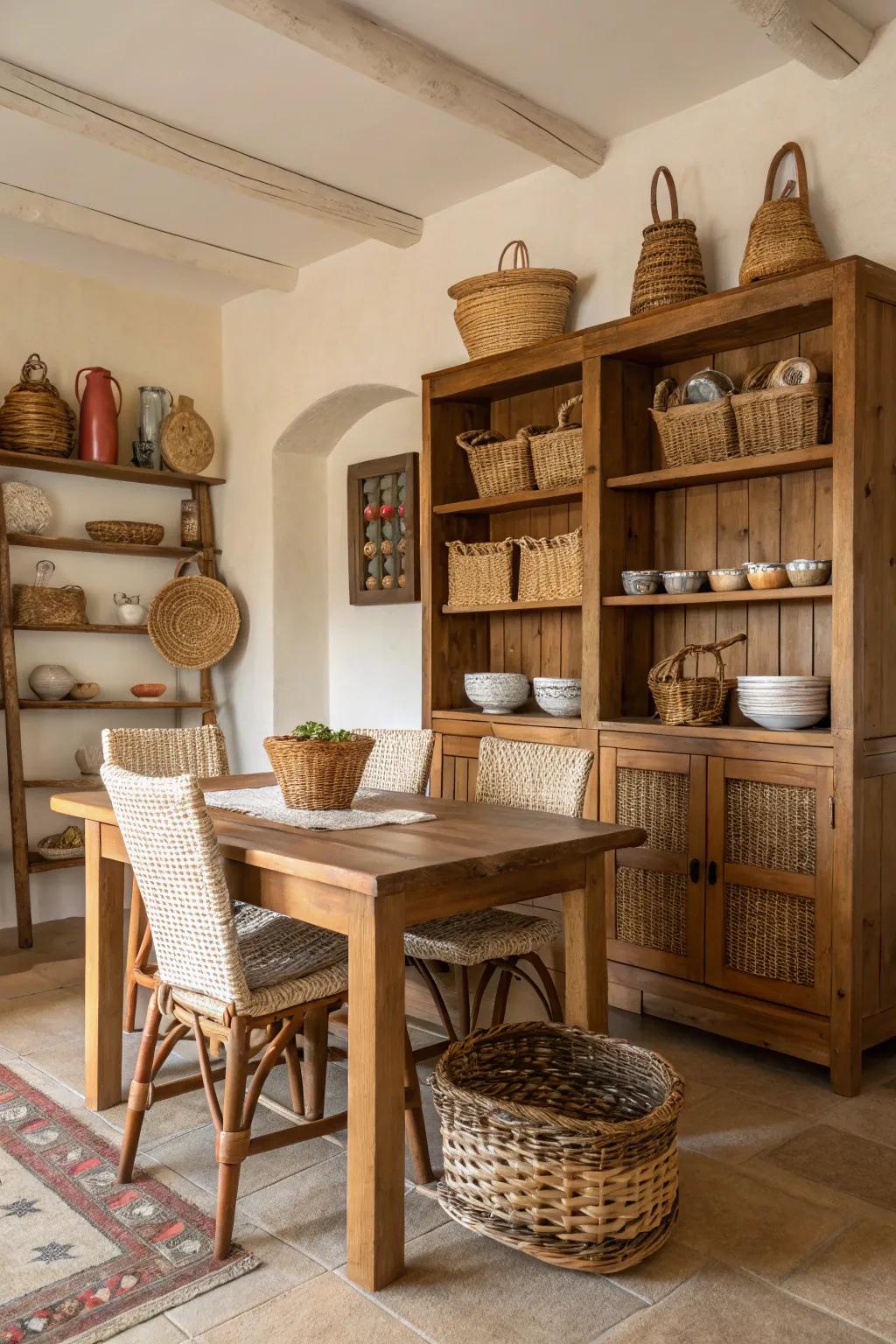 Unrefined materials contribute tenderness and textural depth to your ornamentation.