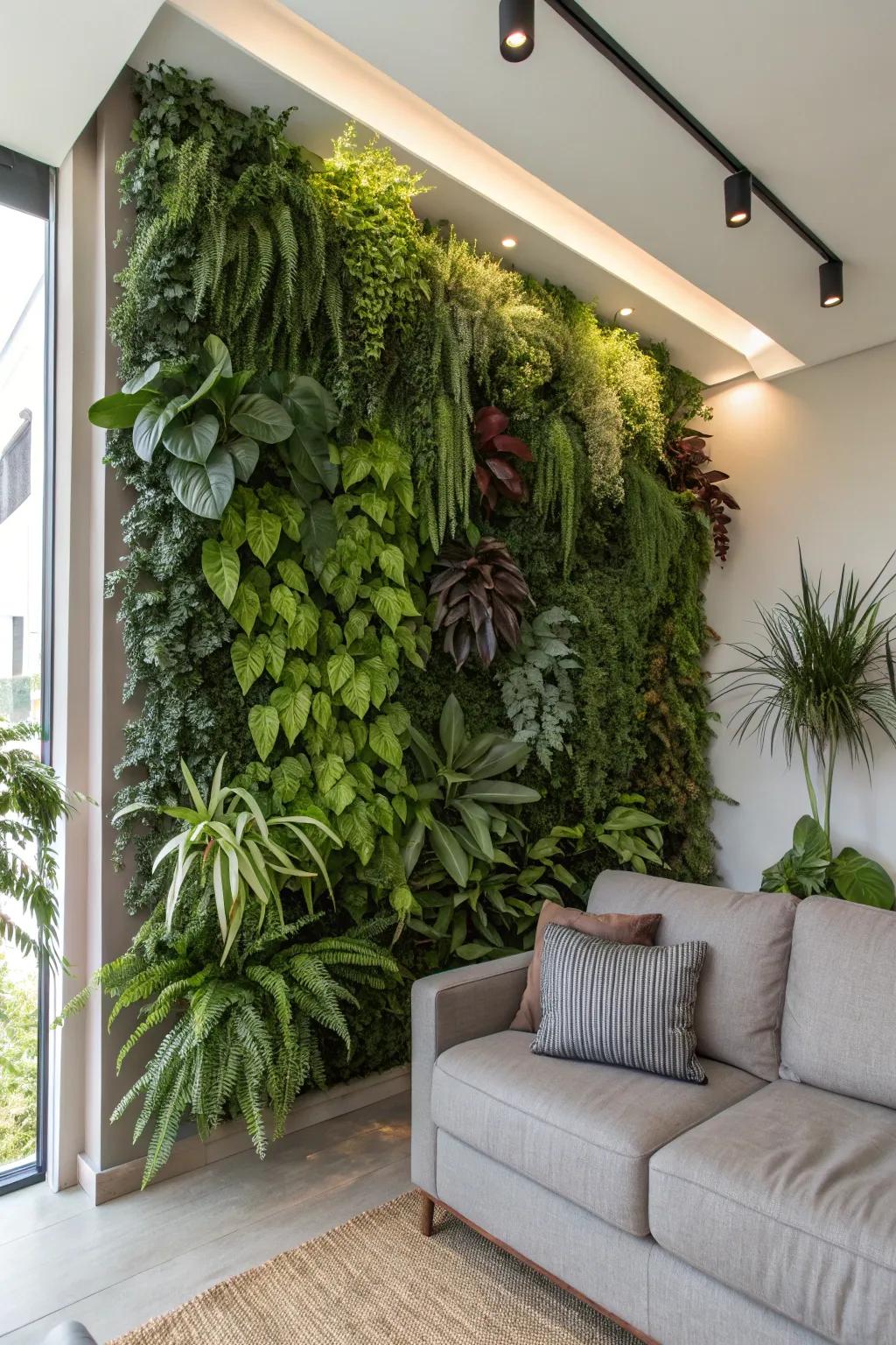 A flora wall ushers nature into your abode.