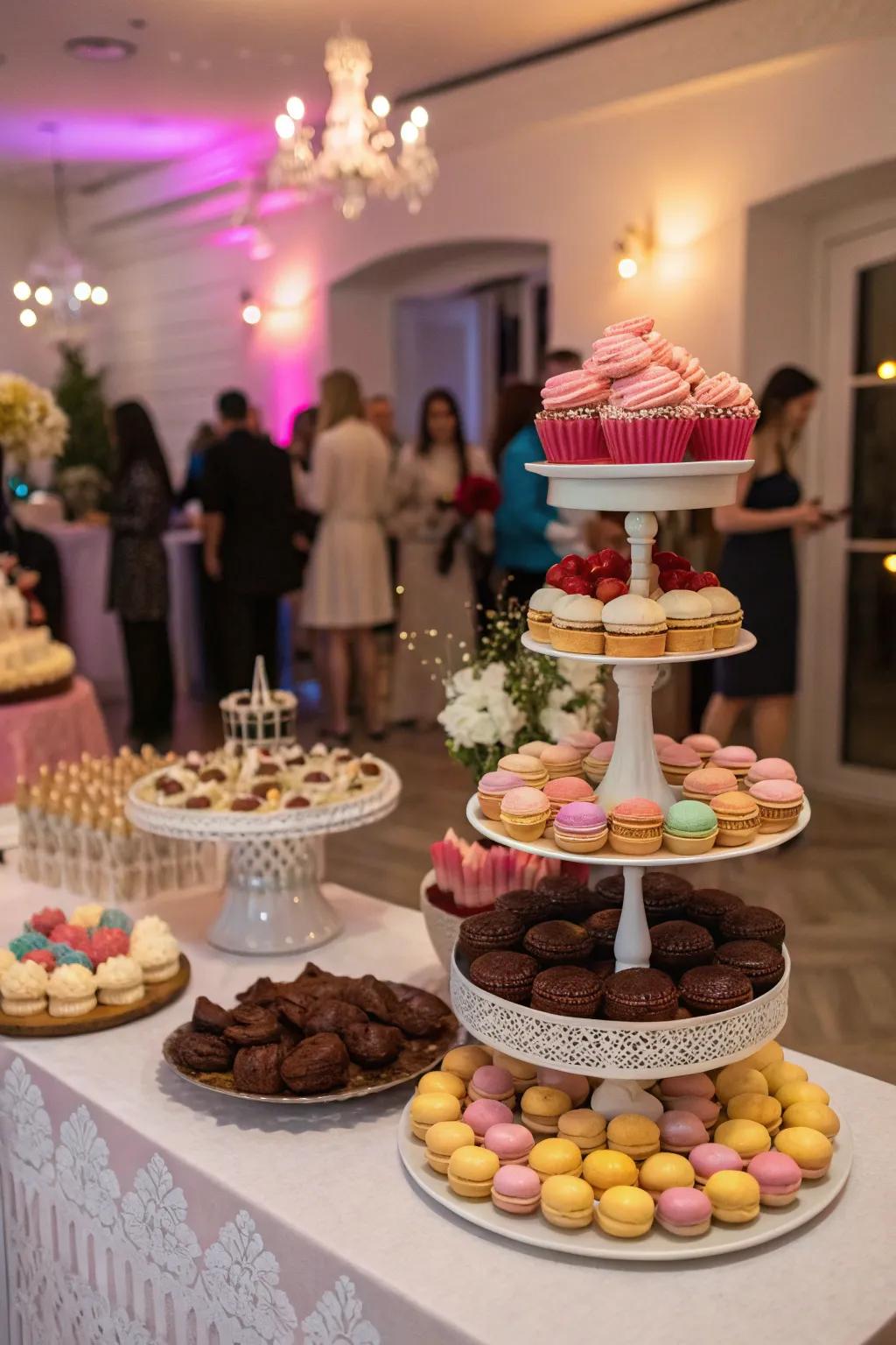 A delectable internal event featuring a gourmet sweet display.