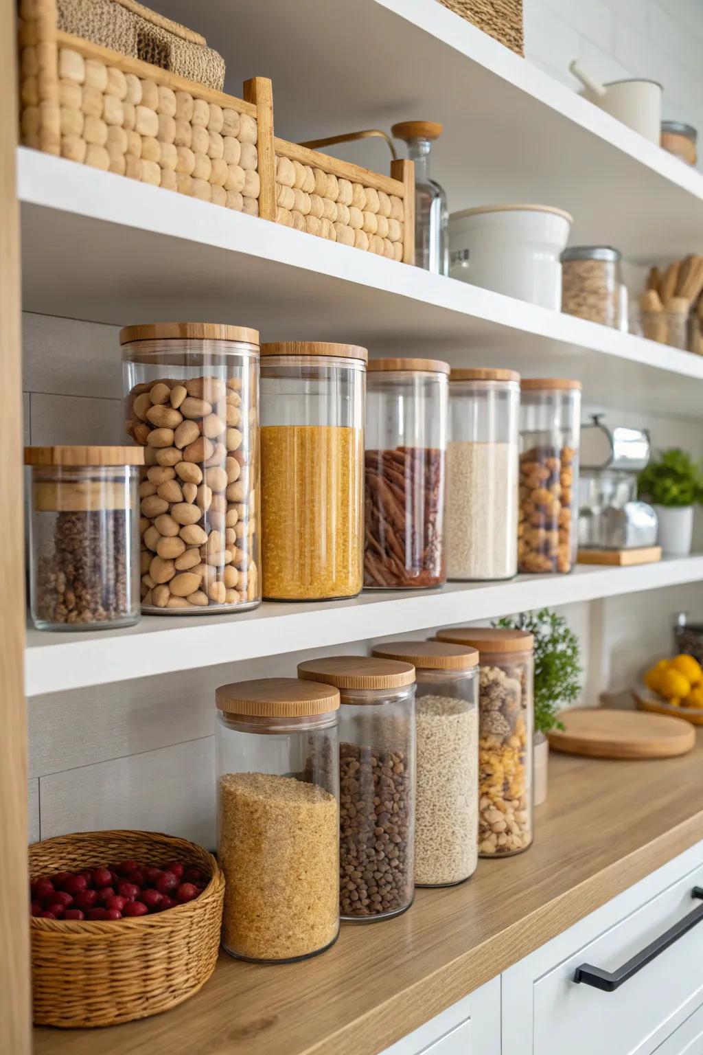 Eco-conscious containers for a sustainable kitchen.
