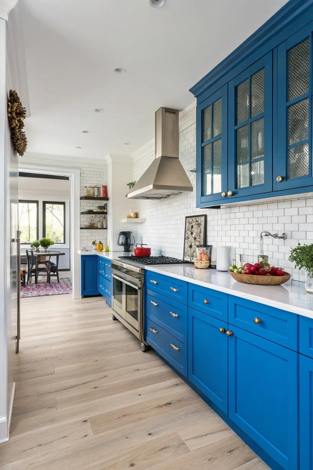 A kitchen making a statement with bold colors.