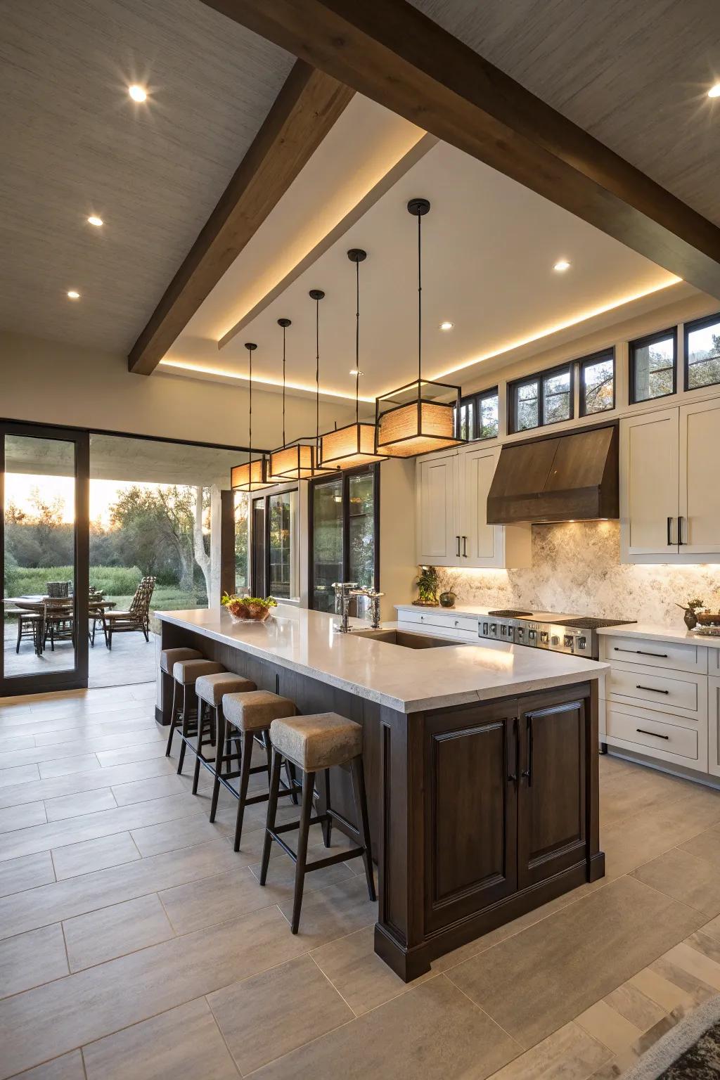 Bulkhead lighting can amplify the sense of space.