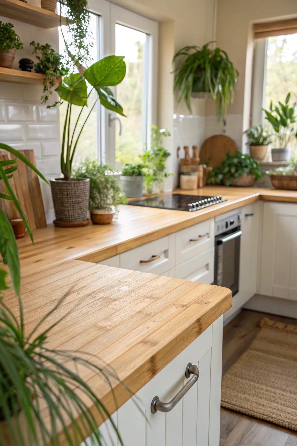 Bamboo surfaces provide a sustainable and stylish selection.