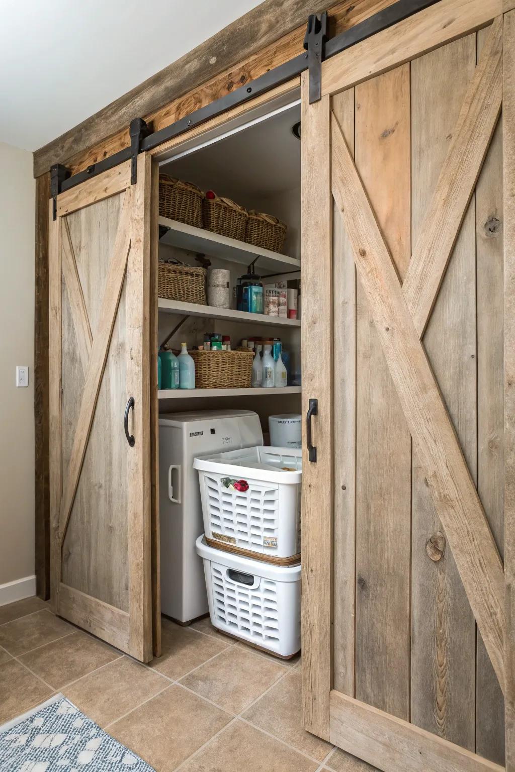 Reclaimed wood doors bring sustainability and charm to your home.
