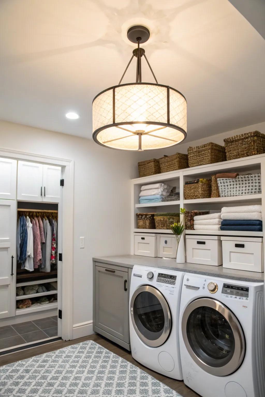 Near-flush mount fixtures introduce style to rooms with low ceilings.
