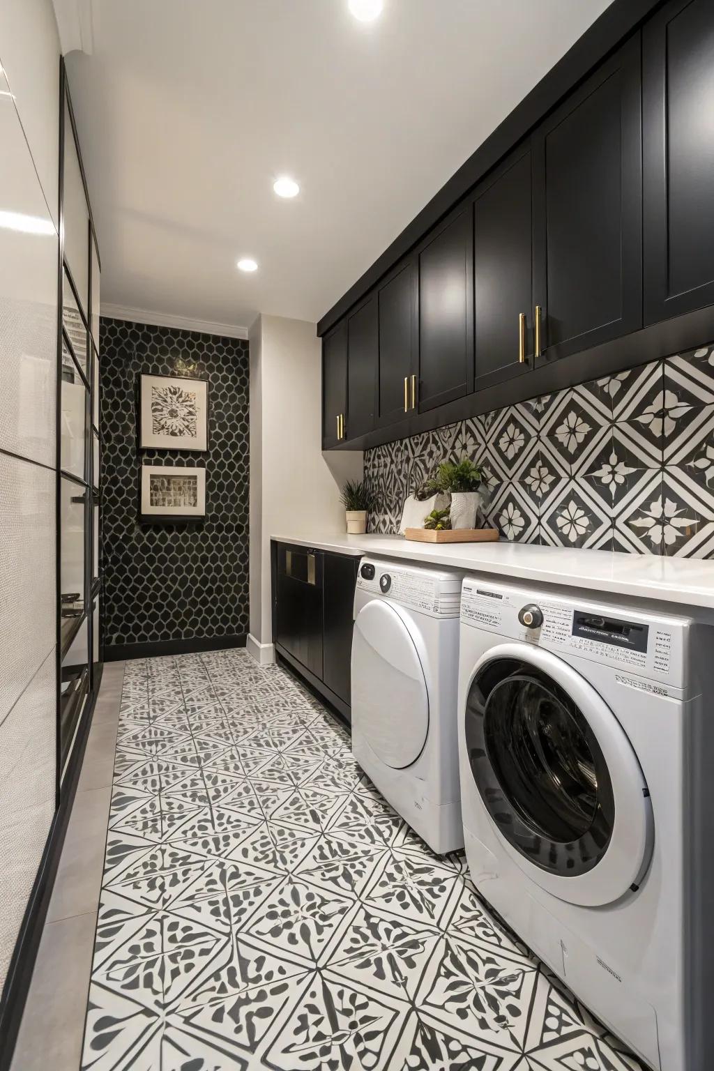 Obsidian and alabaster produce a dynamic and ageless juxtaposition.