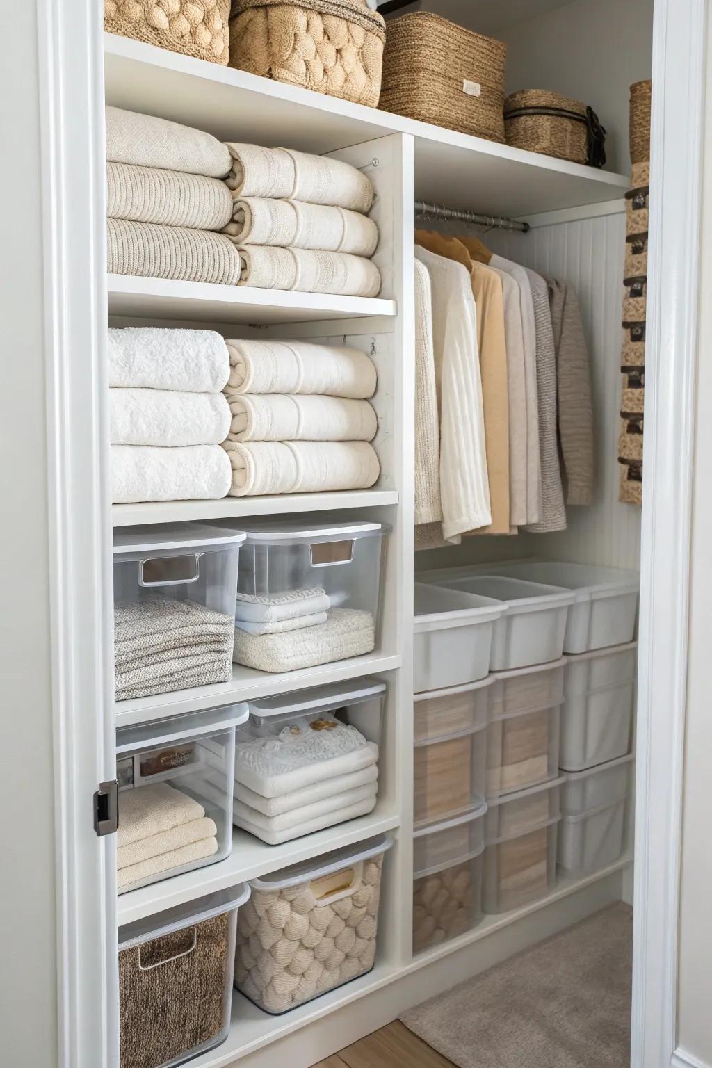 Blending opaque and clear storage balances discretion with accessibility.