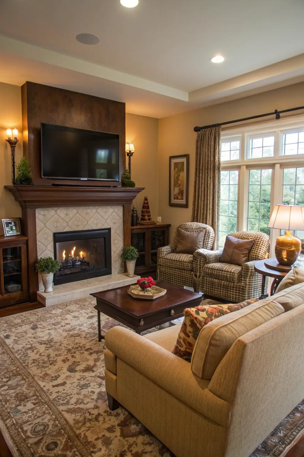 Planned furniture position enhances functionality and coziness.