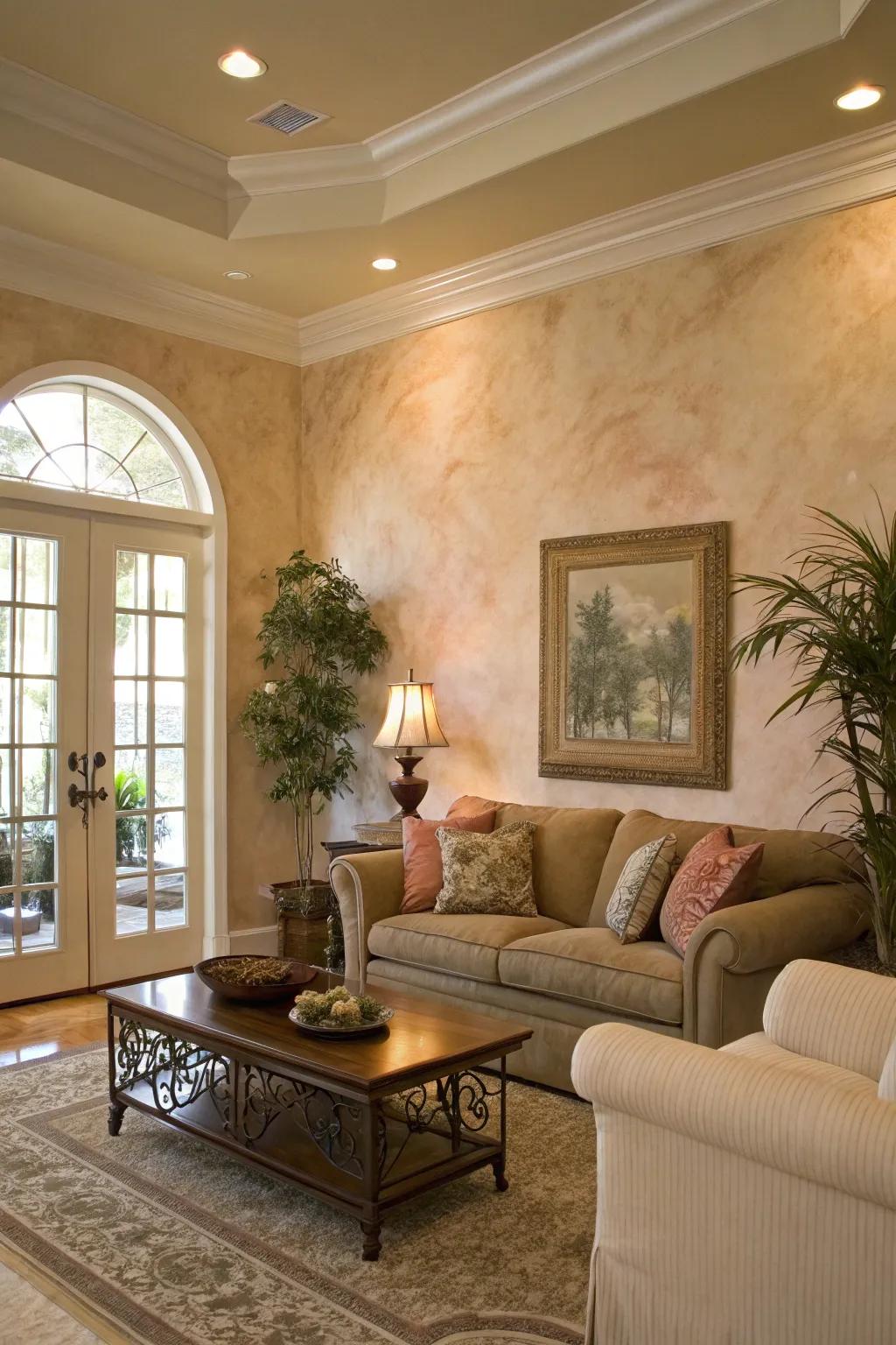 Venetian plaster conveys enduring sophistication to your setting.