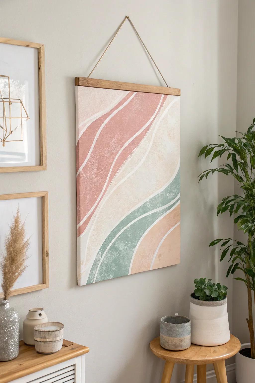 Elevate your space with bespoke art that speaks to your soul. 🎨✨ #CraftedWithLove #MinimalistBoho