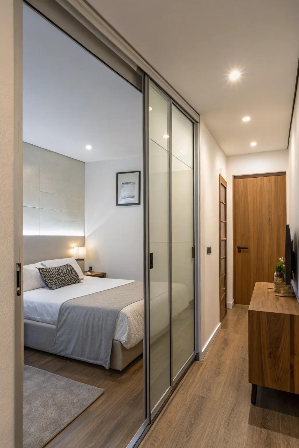 Sliding doors maximize usable space.