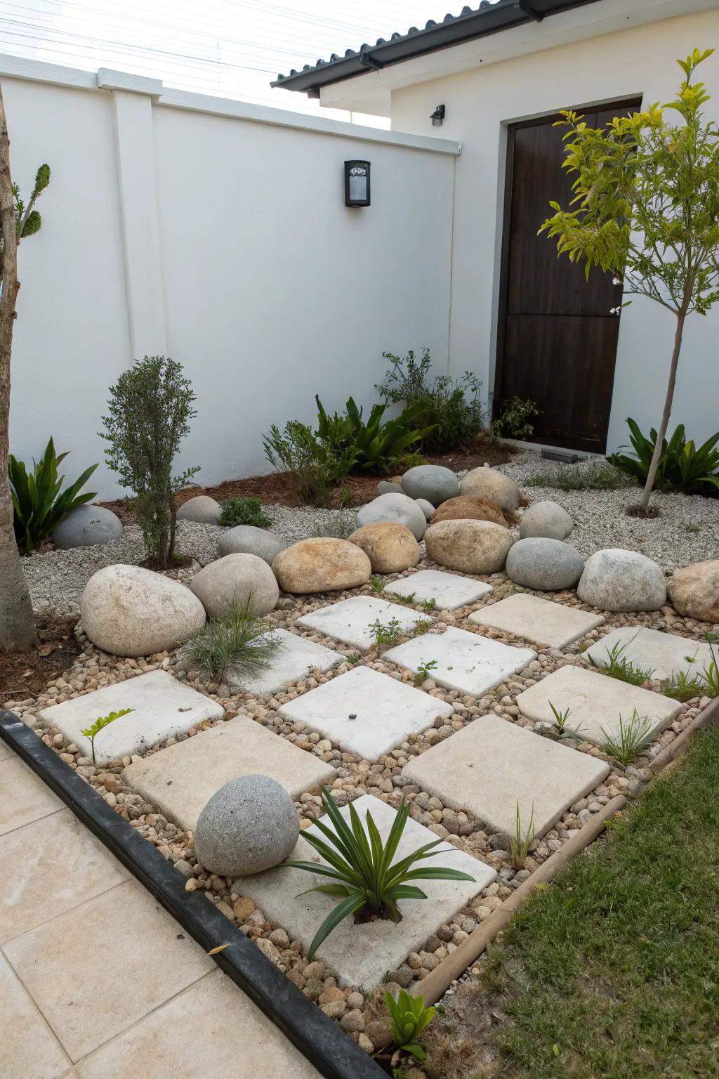 An understated stone arrangement delivering simplicity and grace.