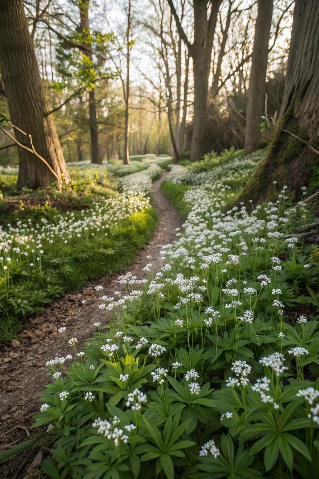 Sweet Woodruff appending charm and scent to a shaded garden.