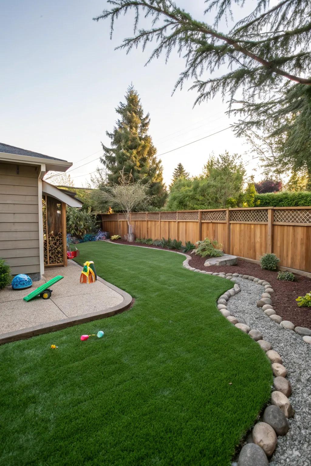 Artificial grass delivers a maintenance-free green lawn in Portland.