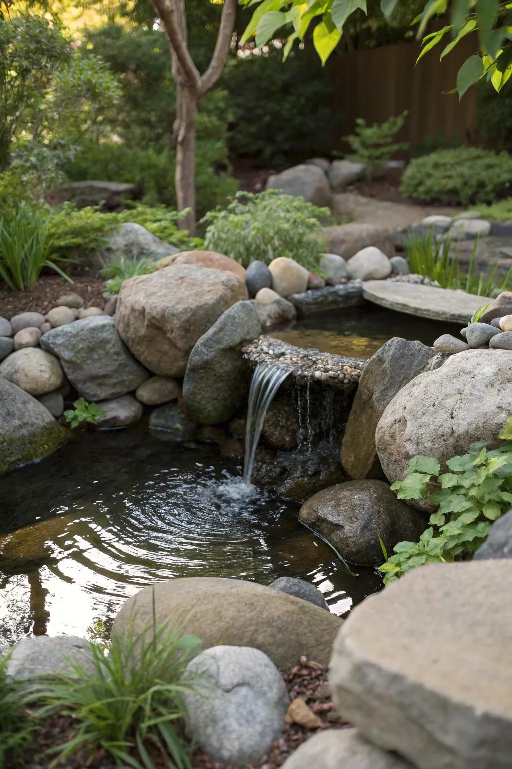 A water feature introducing serenity and sound.