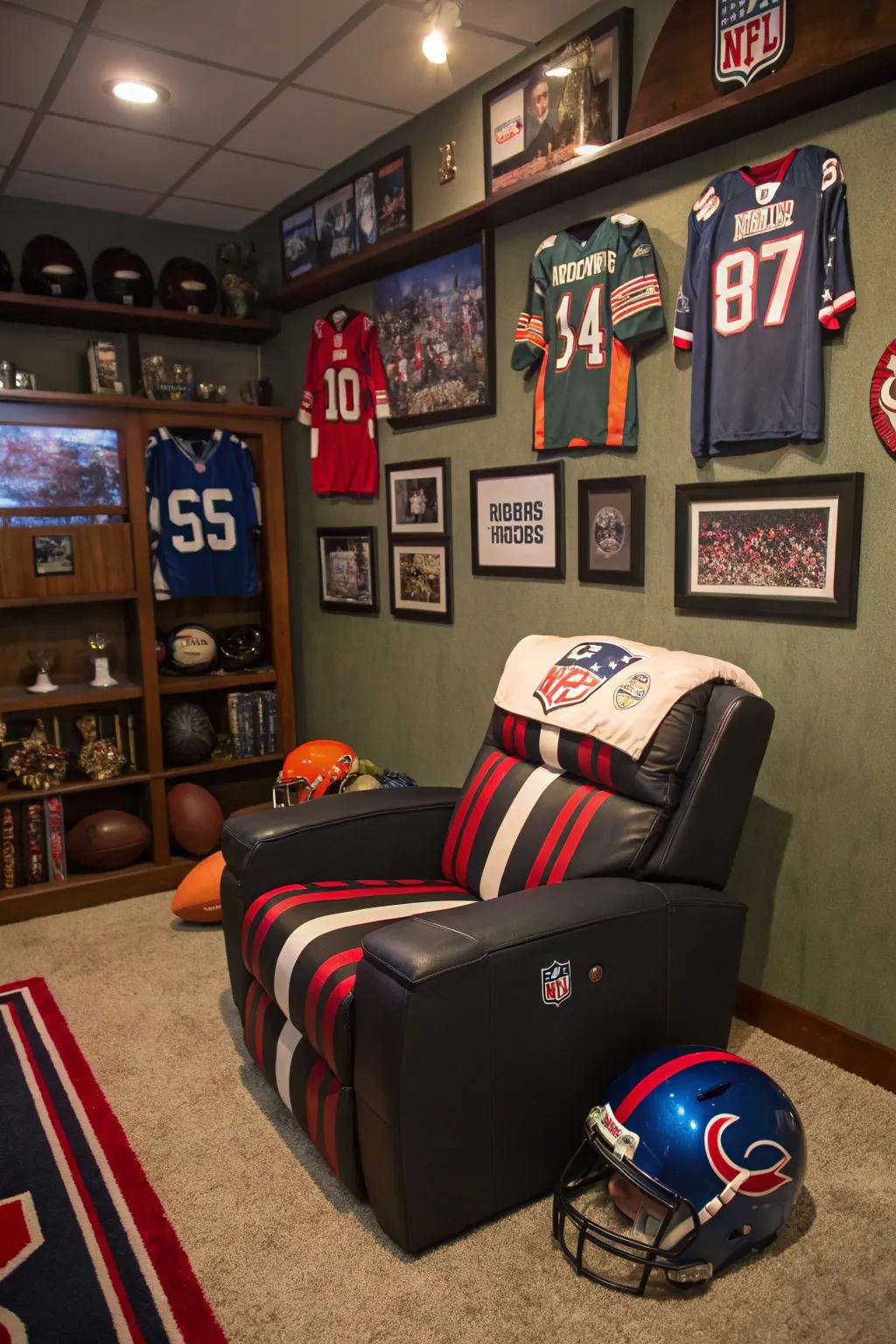 Parade your team devotion through a themed athletic seat.