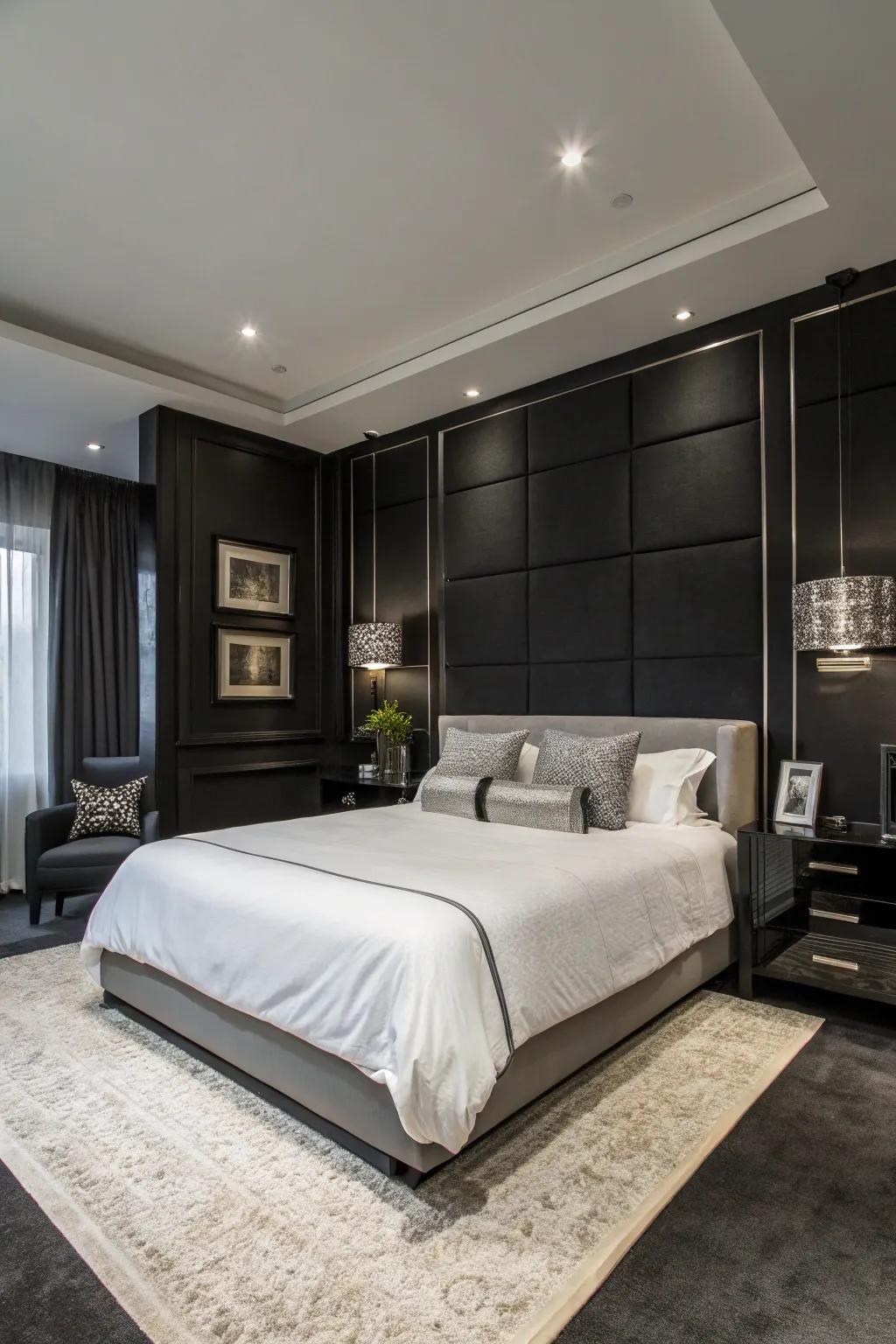 Black walls make a bold design statement.