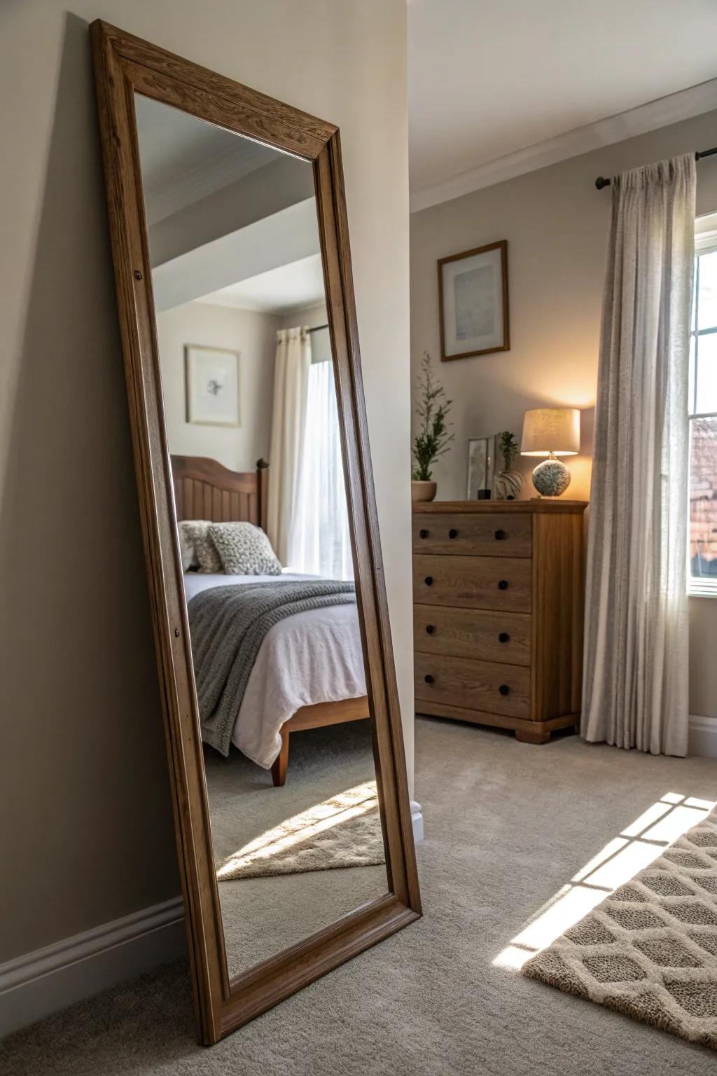 Full-length mirrors can expand and open up smaller spaces.