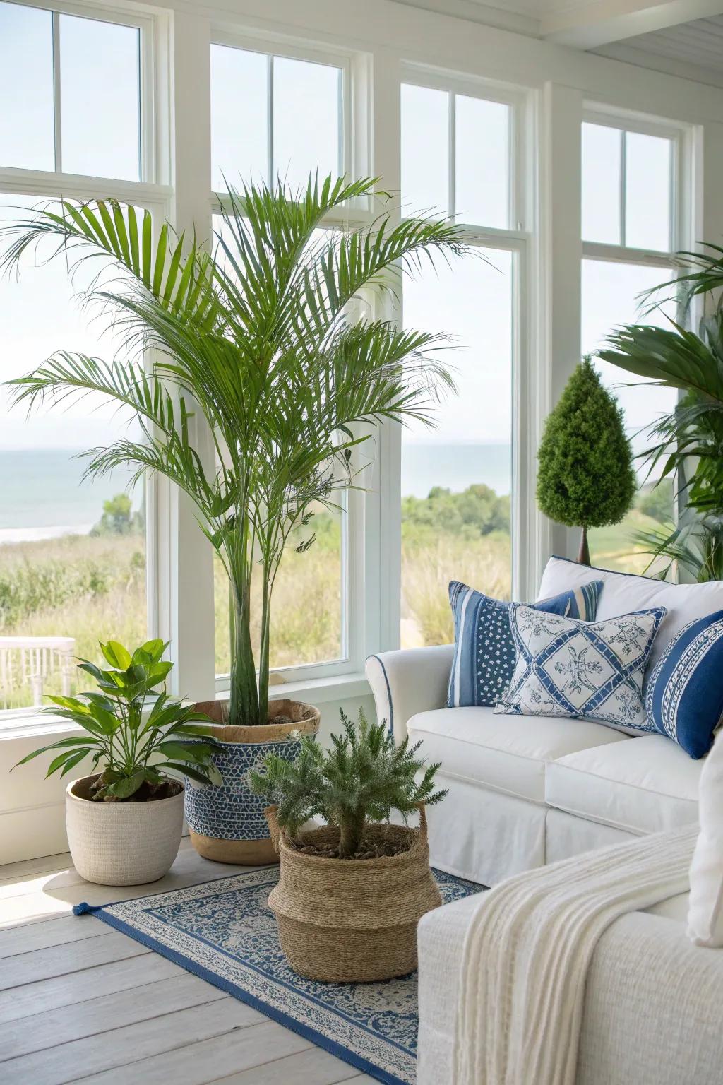 Flourishing greenery enriches the natural sensation.