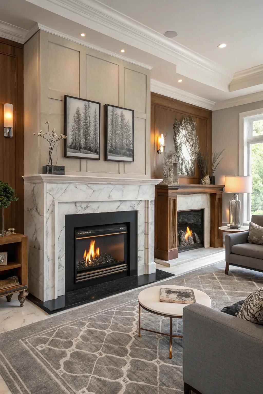 Variety of fireplace border designs.