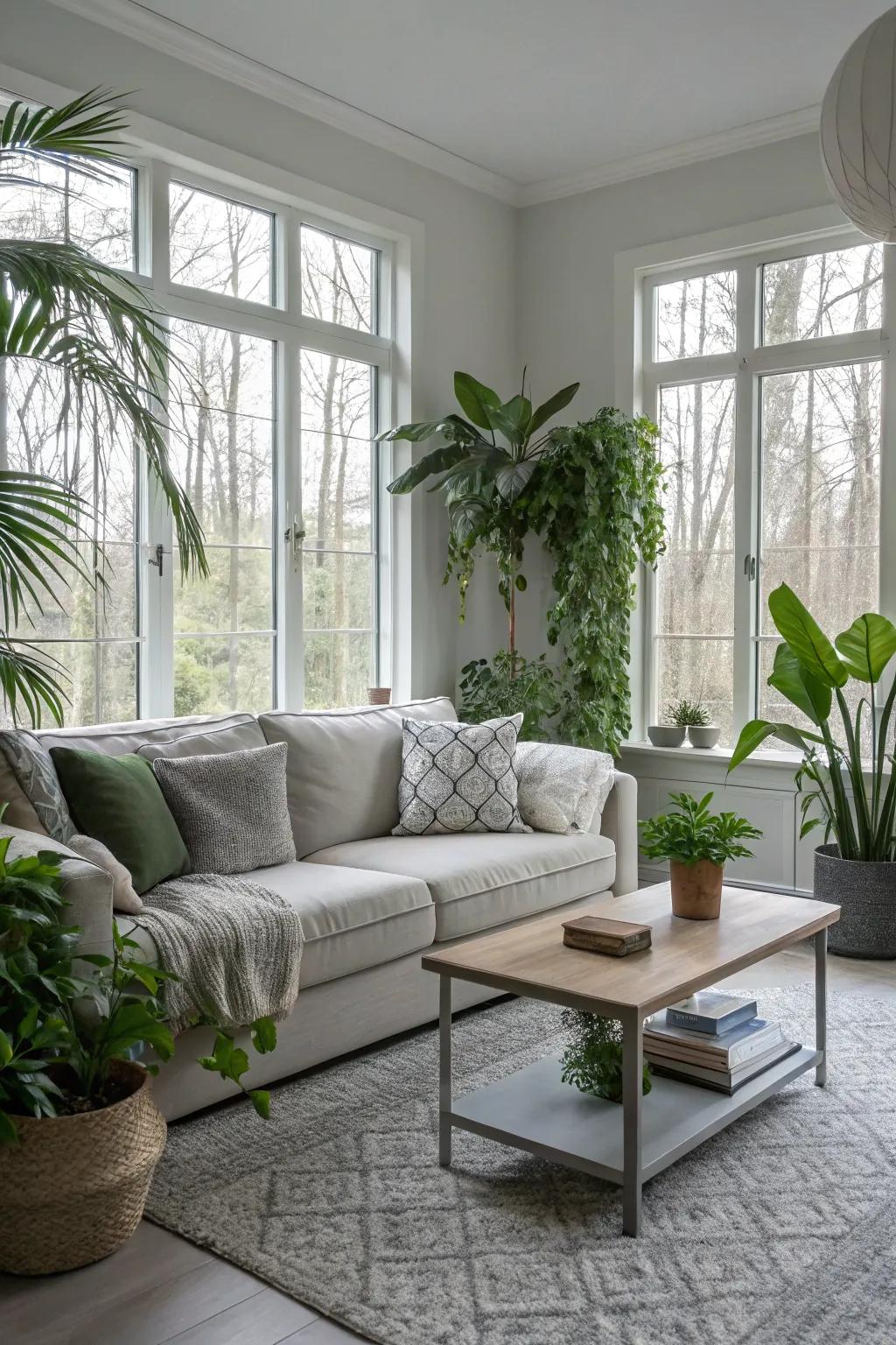 Greenery brings freshness and vitality.