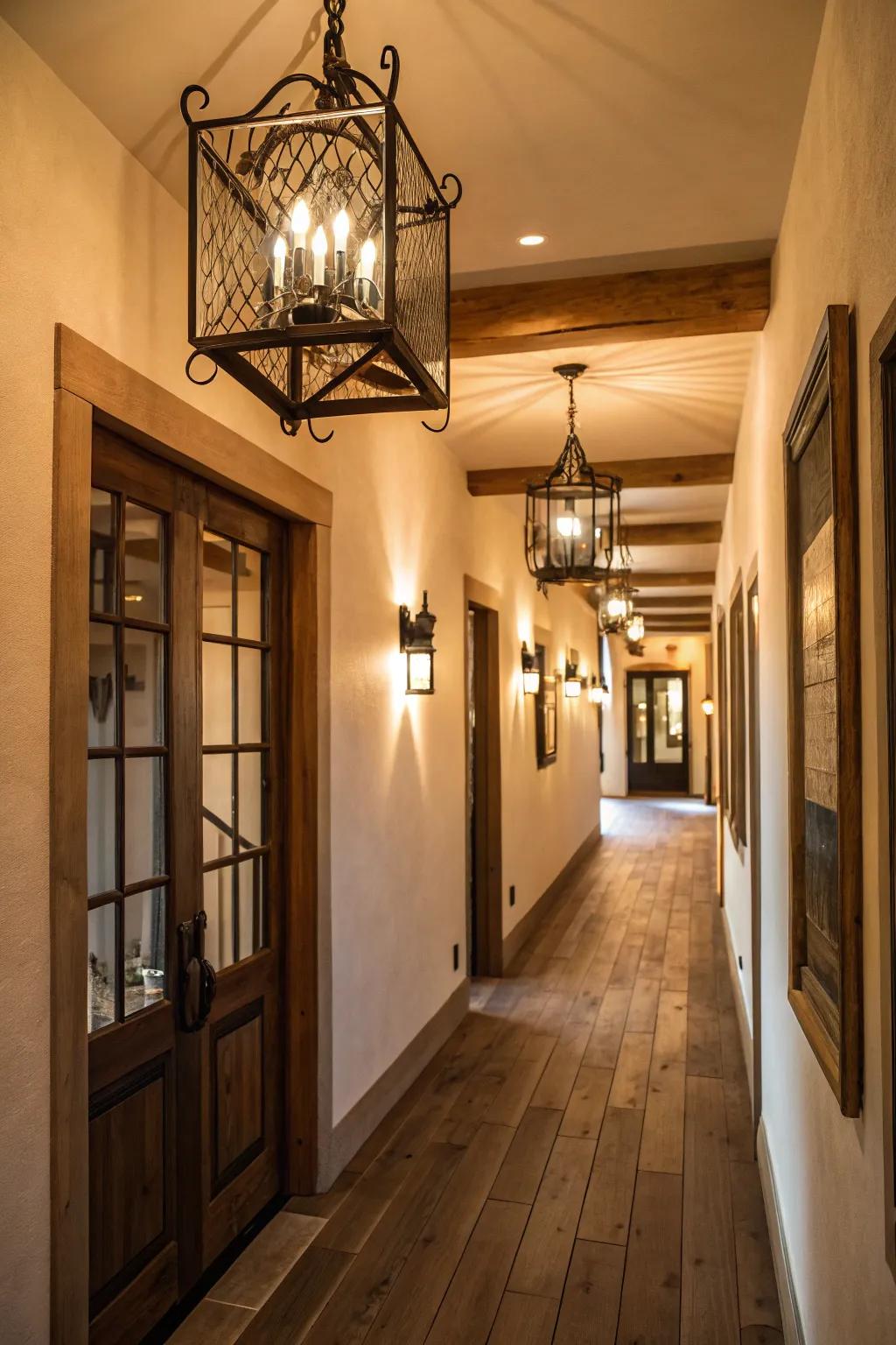 Natural designs add heat and uniqueness to modern hallways.