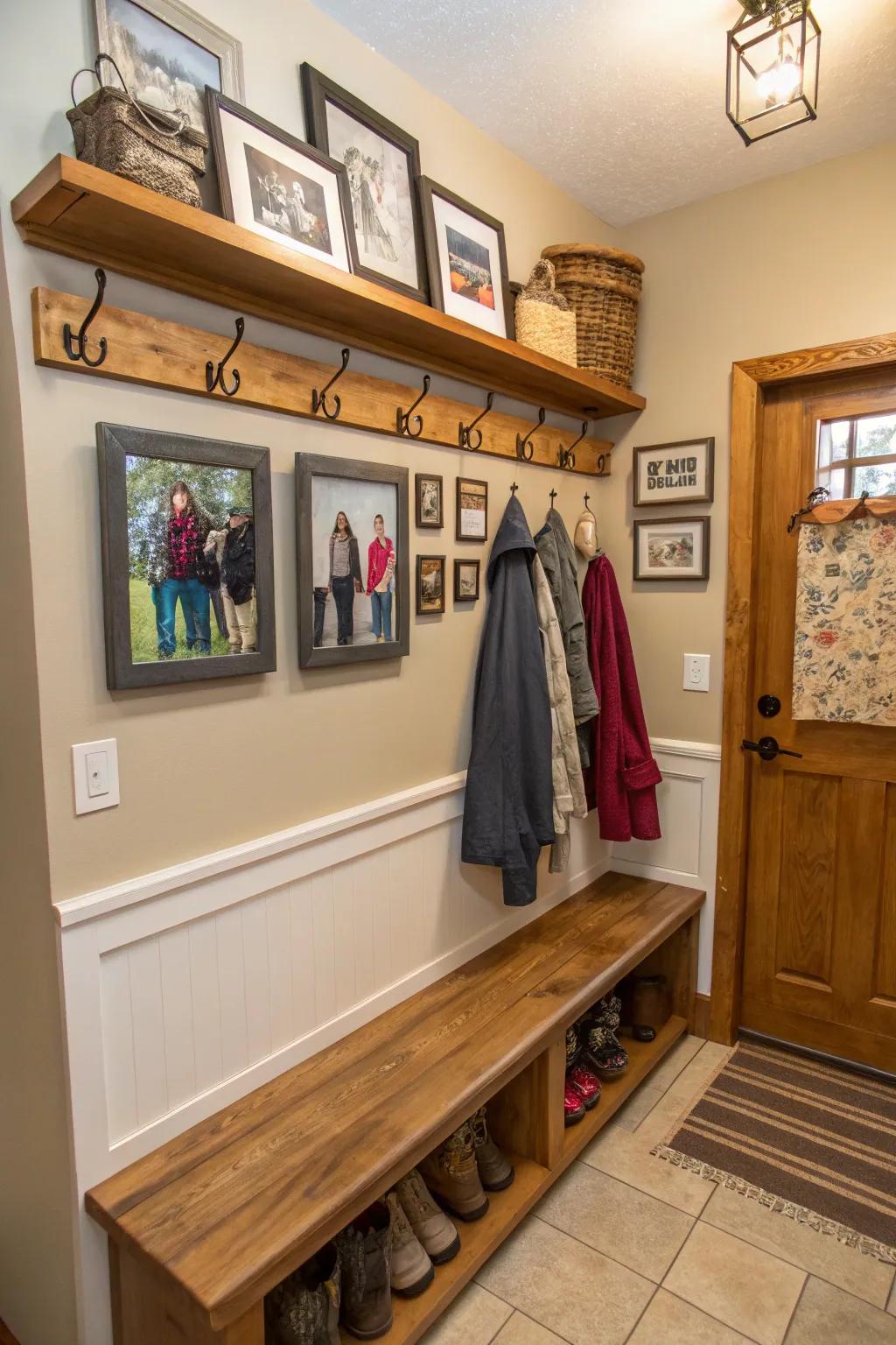 Personal accessories uniquely define your mudroom.