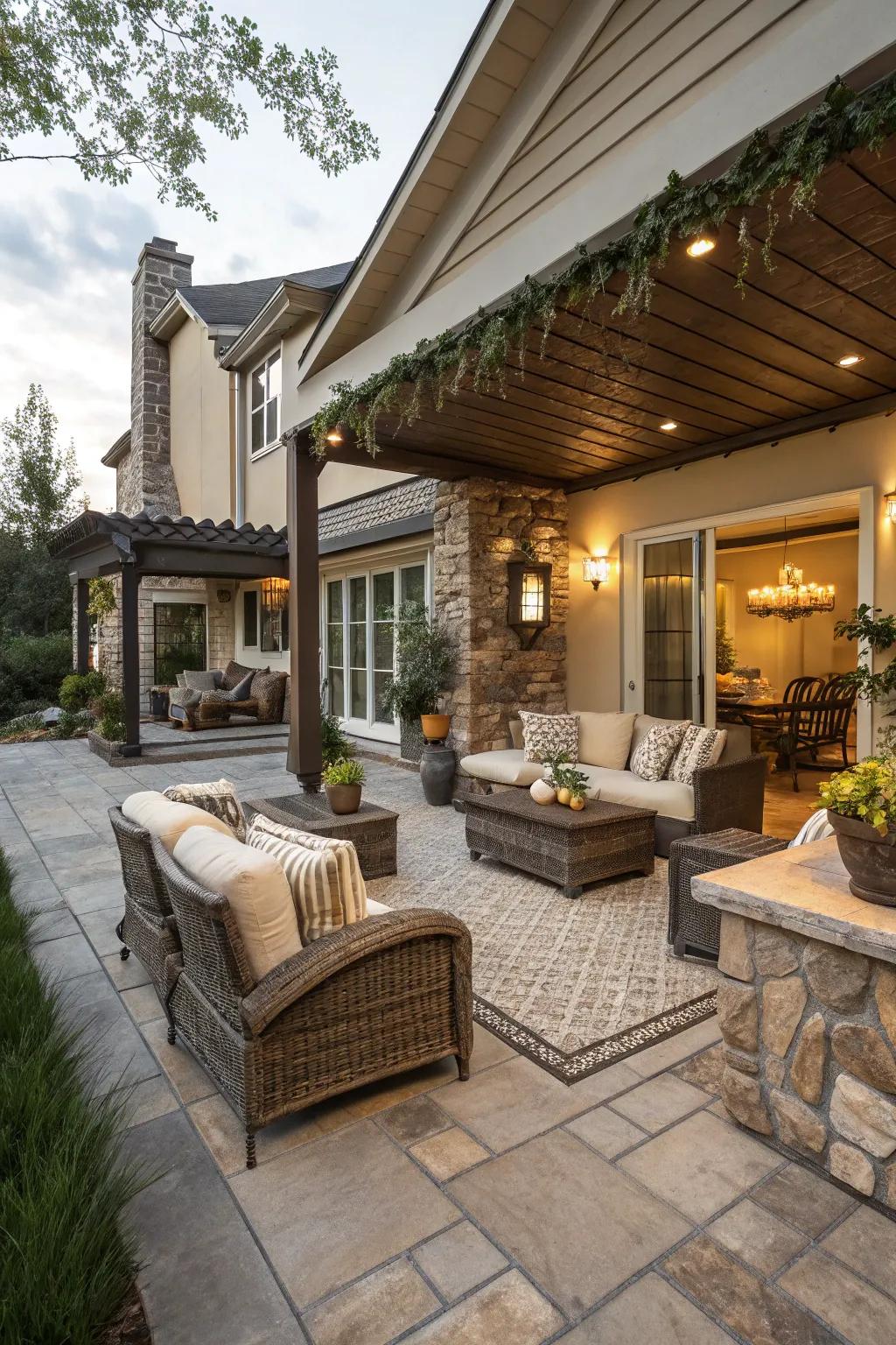 Seamless interior-exterior spaces augment residing areas.