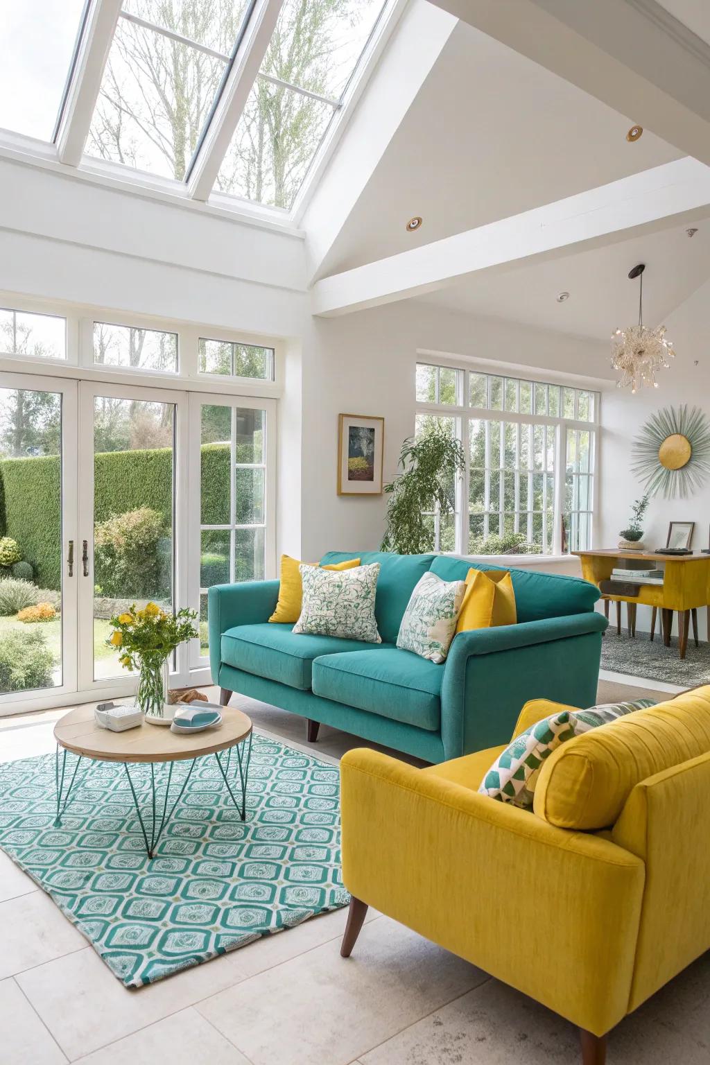 An open arrangement enhances comfort and fashion.