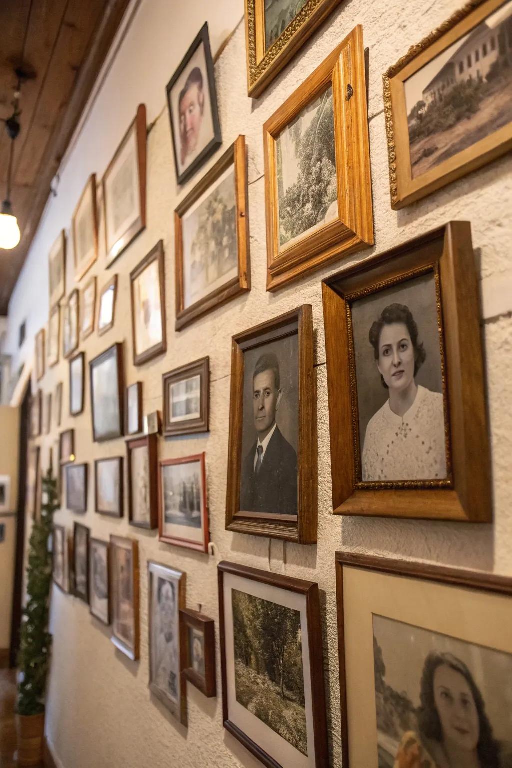 Celebrate family heritage with a classic snapshot display.