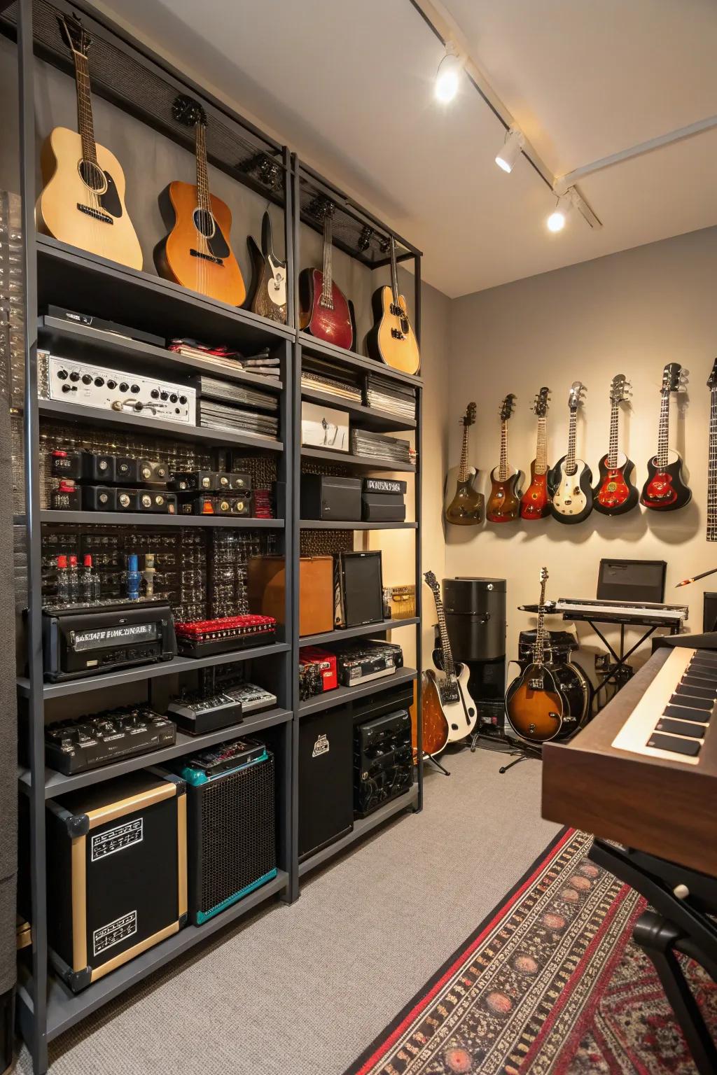 Vertical storage ensures efficiency.