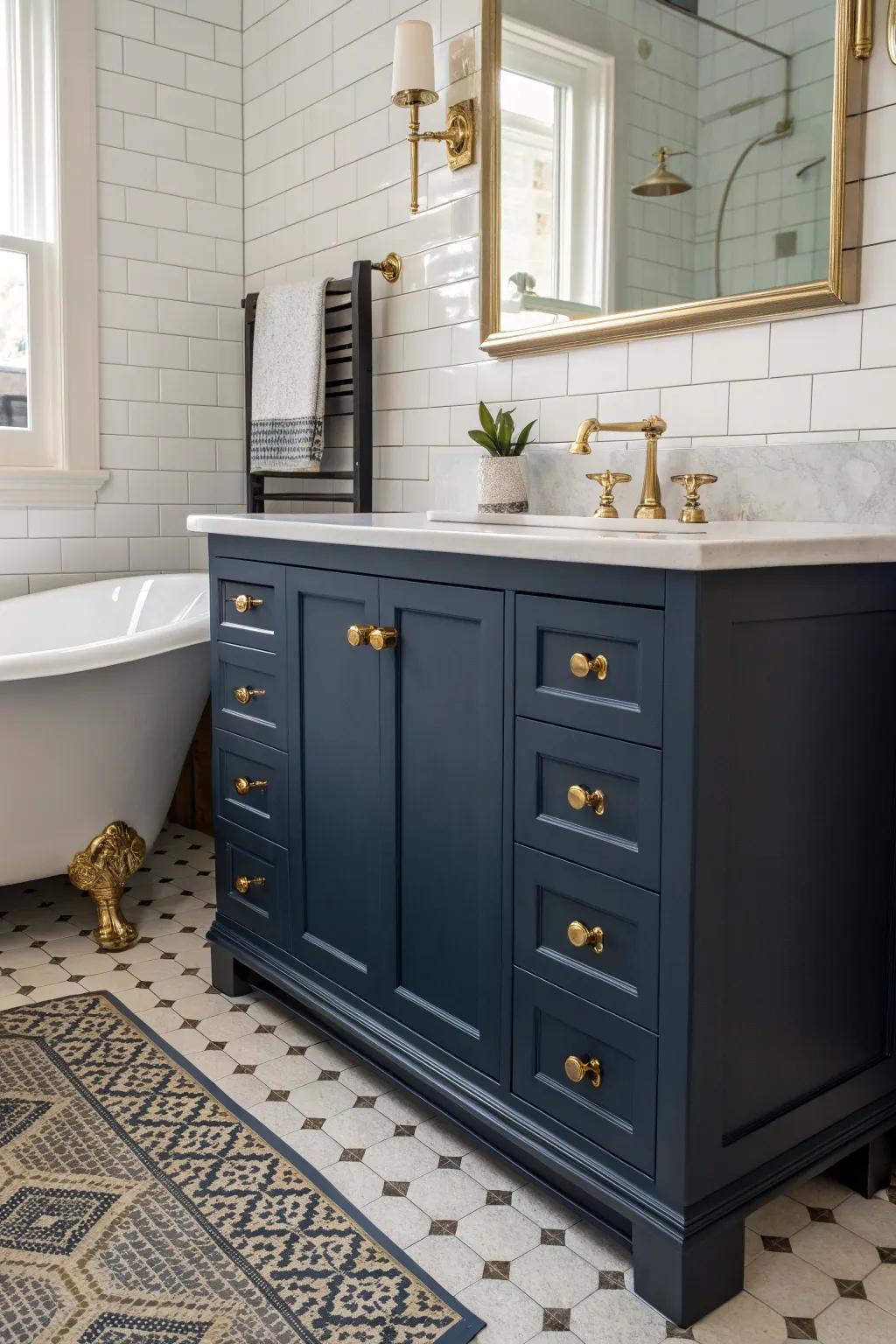 Bronze ornaments introduce vintage charm.