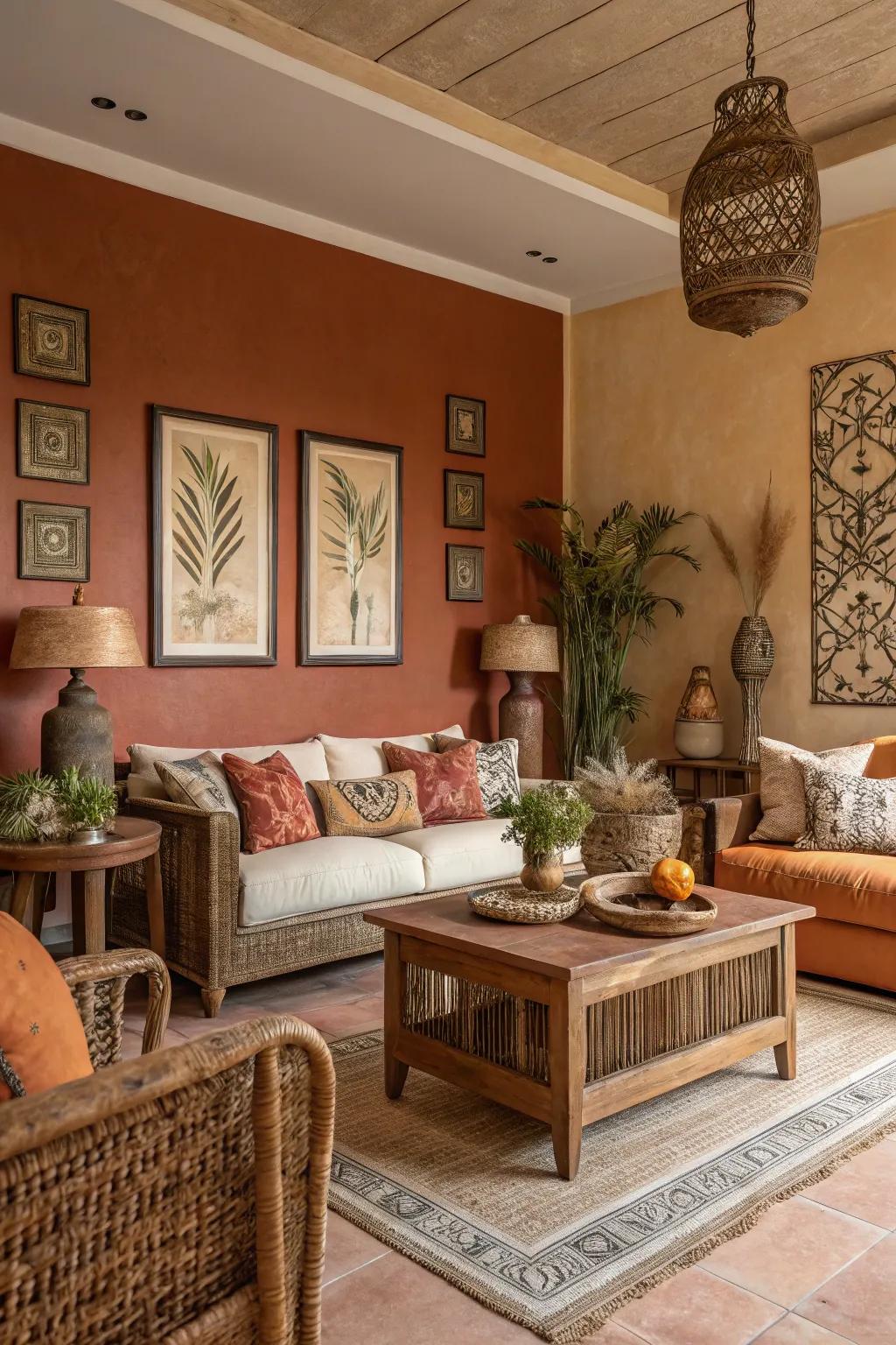 Natural tones that evoke warmth and natural beauty.