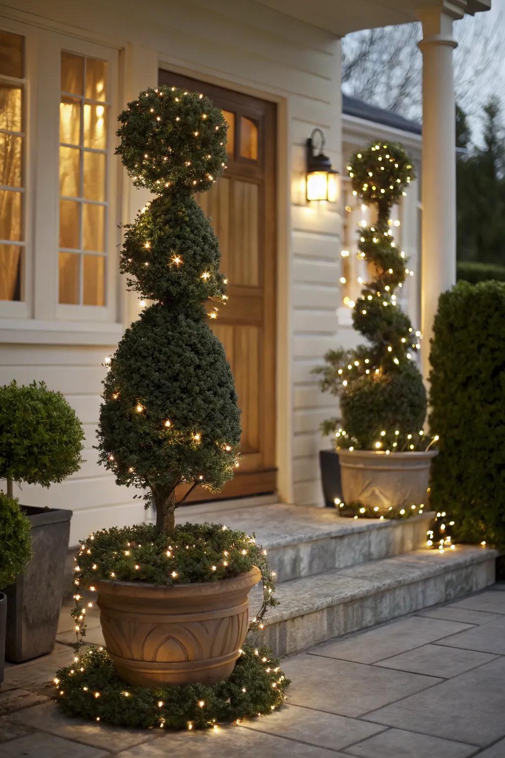 Incorporate elegance through distinguished topiary expositions.