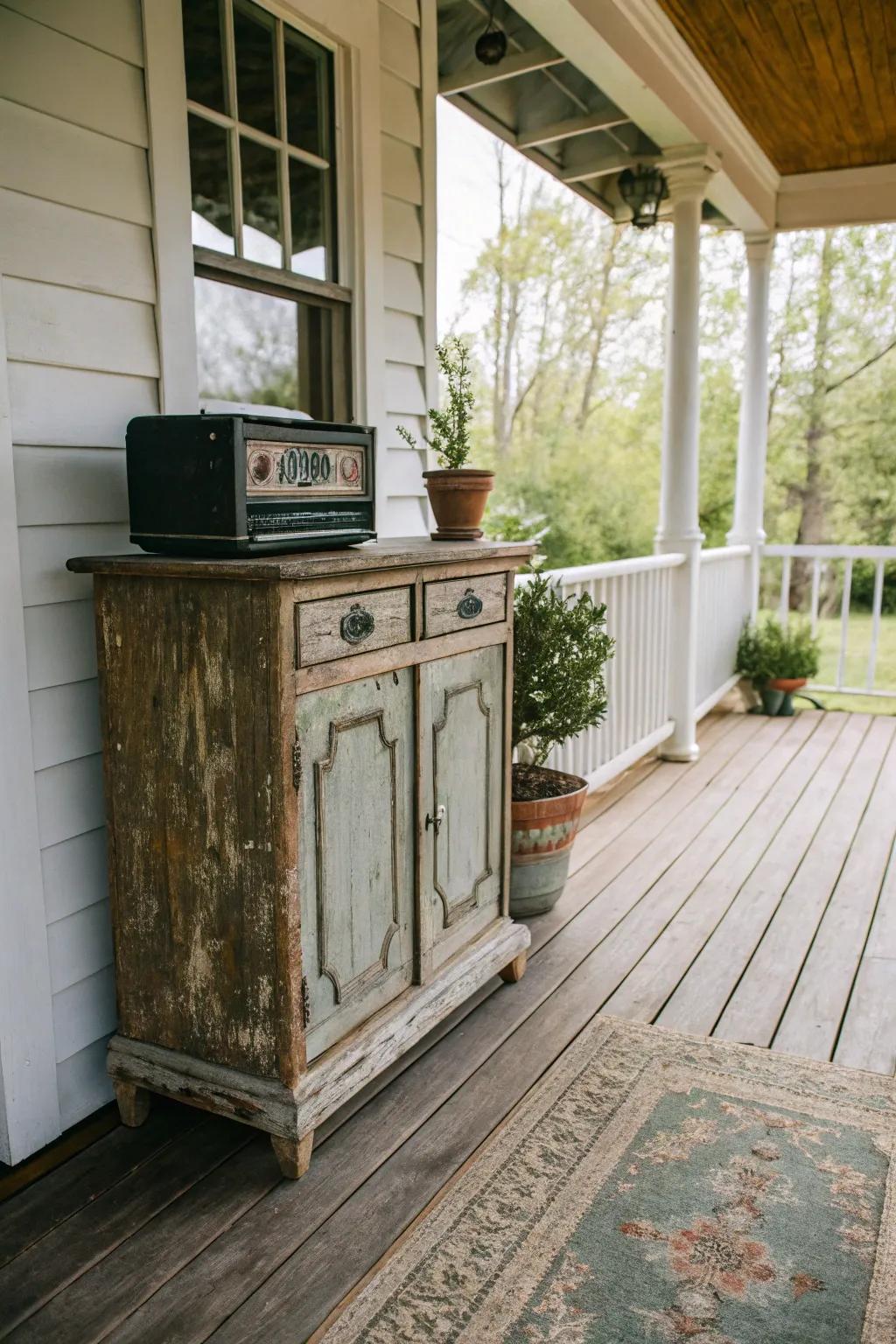 Eroded aesthetics impart a snug and alluring sentiment to open-air settings.