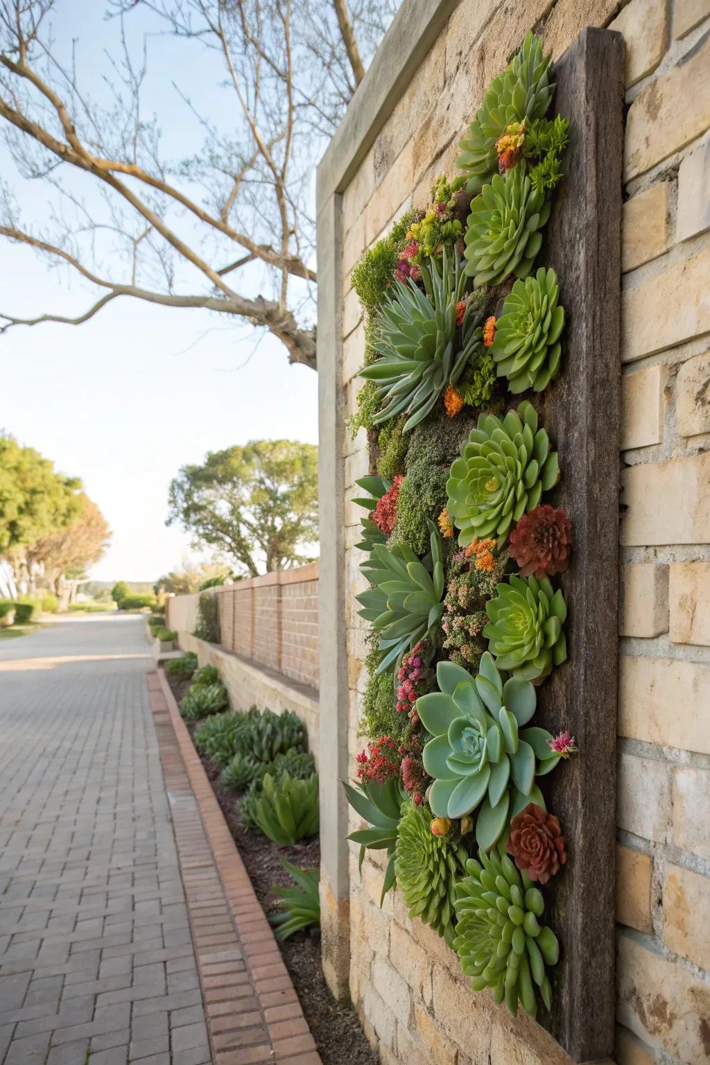 Transform your wall into art through succulents.