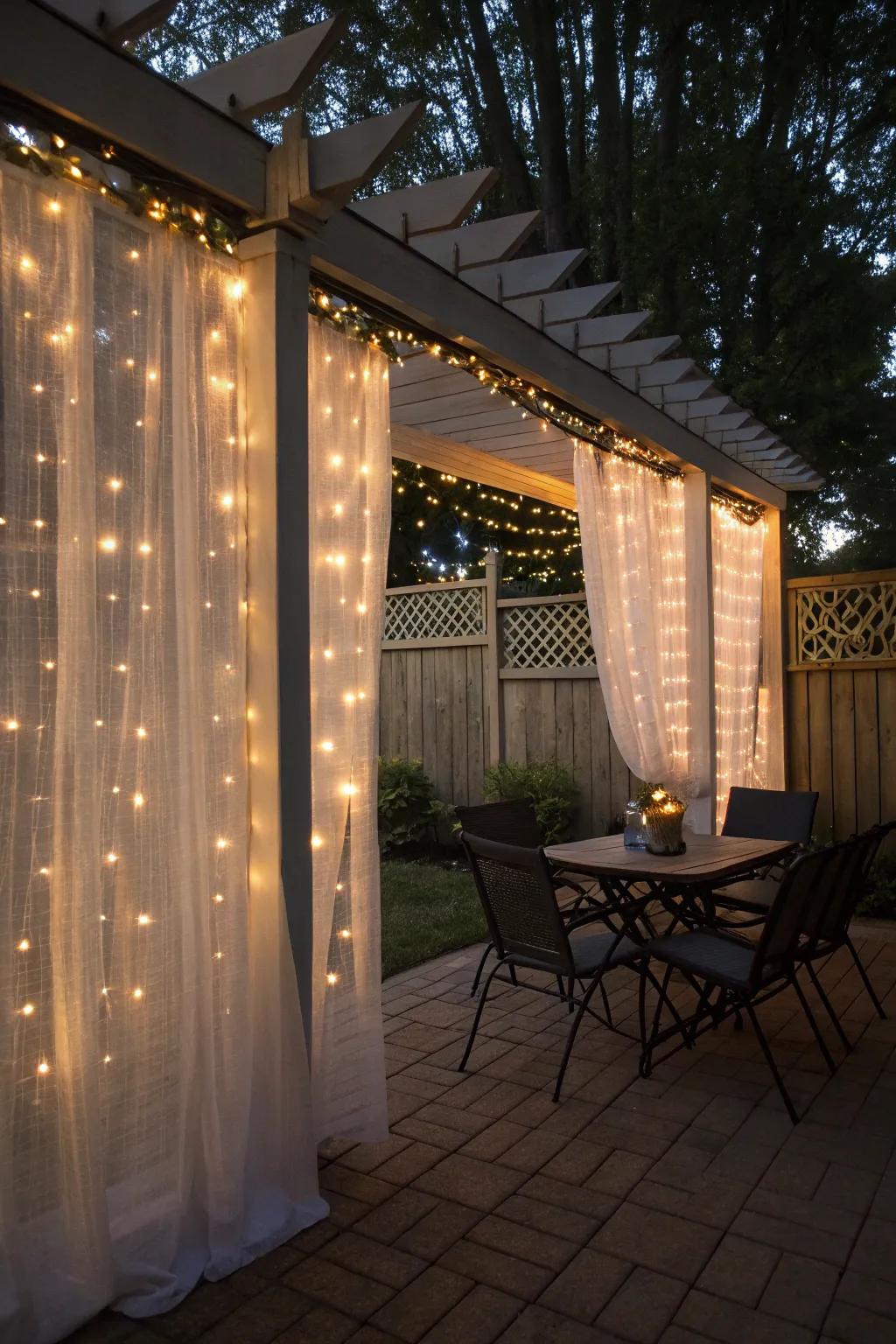 Curtain lights for a romantic scene.