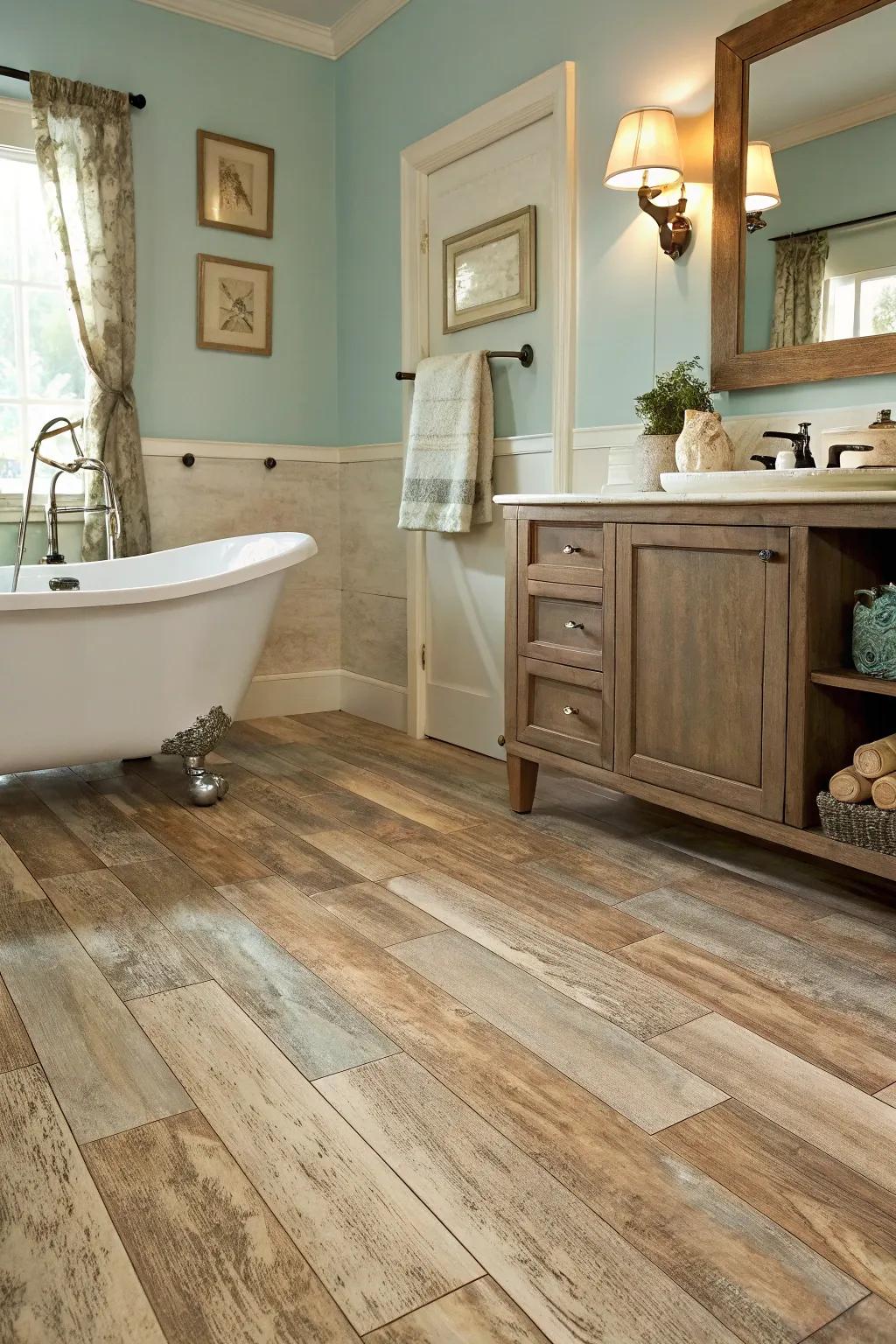 Evoke timeless grace with classic tones that pay tribute to vintage allure. 💫 #VintageDecor #BathroomInspo